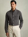 Reiss Kittle Denim Piqué Button-Through Shirt