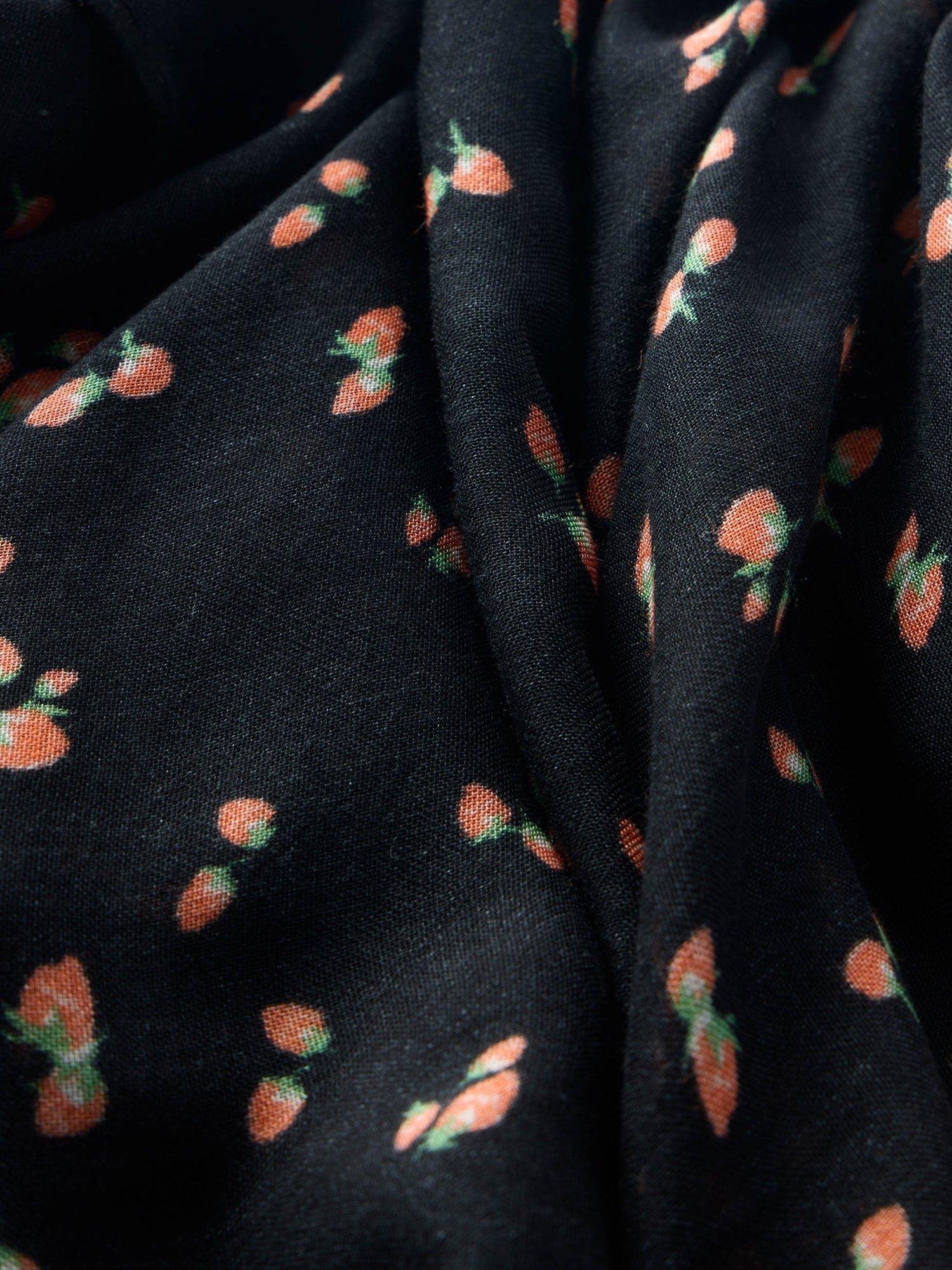 Product image 3 of 3, which shows Mint Velvet Strawberry Print Scarf, Black