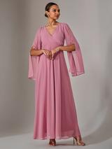 【関税込】PhaseEight ドレス☆Petite Harper Shimmer Pleated M Phase Eight Petite Harper Shimmer Pleated Maxi Dress, Pale Pink
