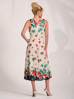 Jolie Moi Floral Jersey Sleeveless Midi Dress, White/Multi - view 2, White/Multi