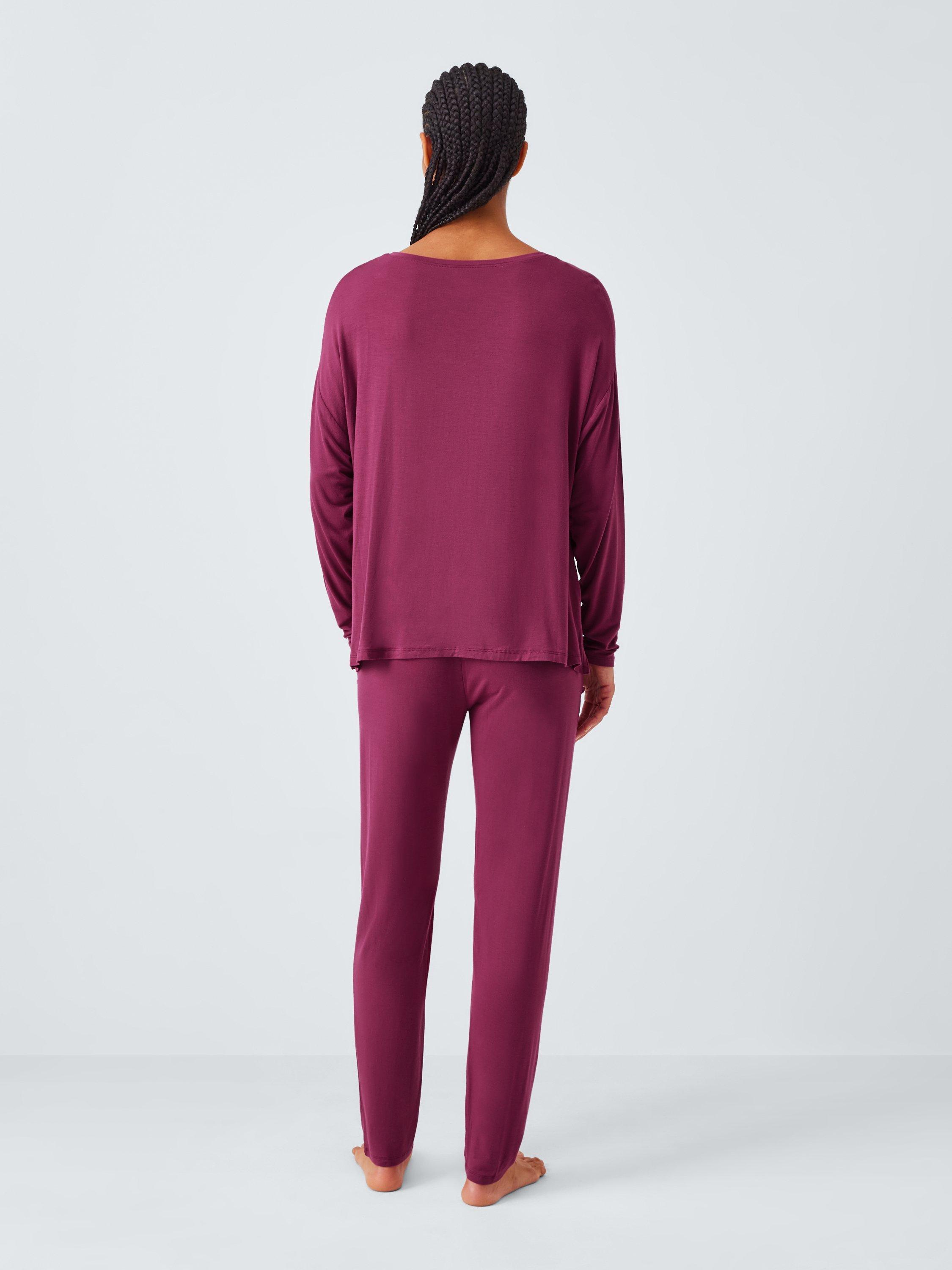 Product image 2 of 6, which shows John Lewis Zara Long Sleeve Jersey Pyjama Set, Raspberry Coulis, 8