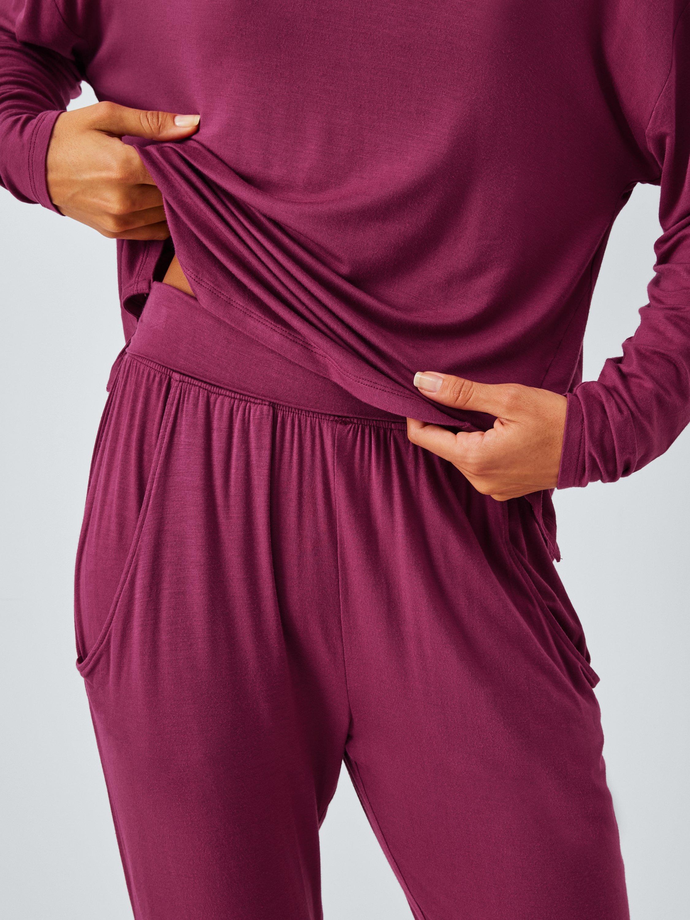 Product image 6 of 6, which shows John Lewis Zara Long Sleeve Jersey Pyjama Set, Raspberry Coulis, 8
