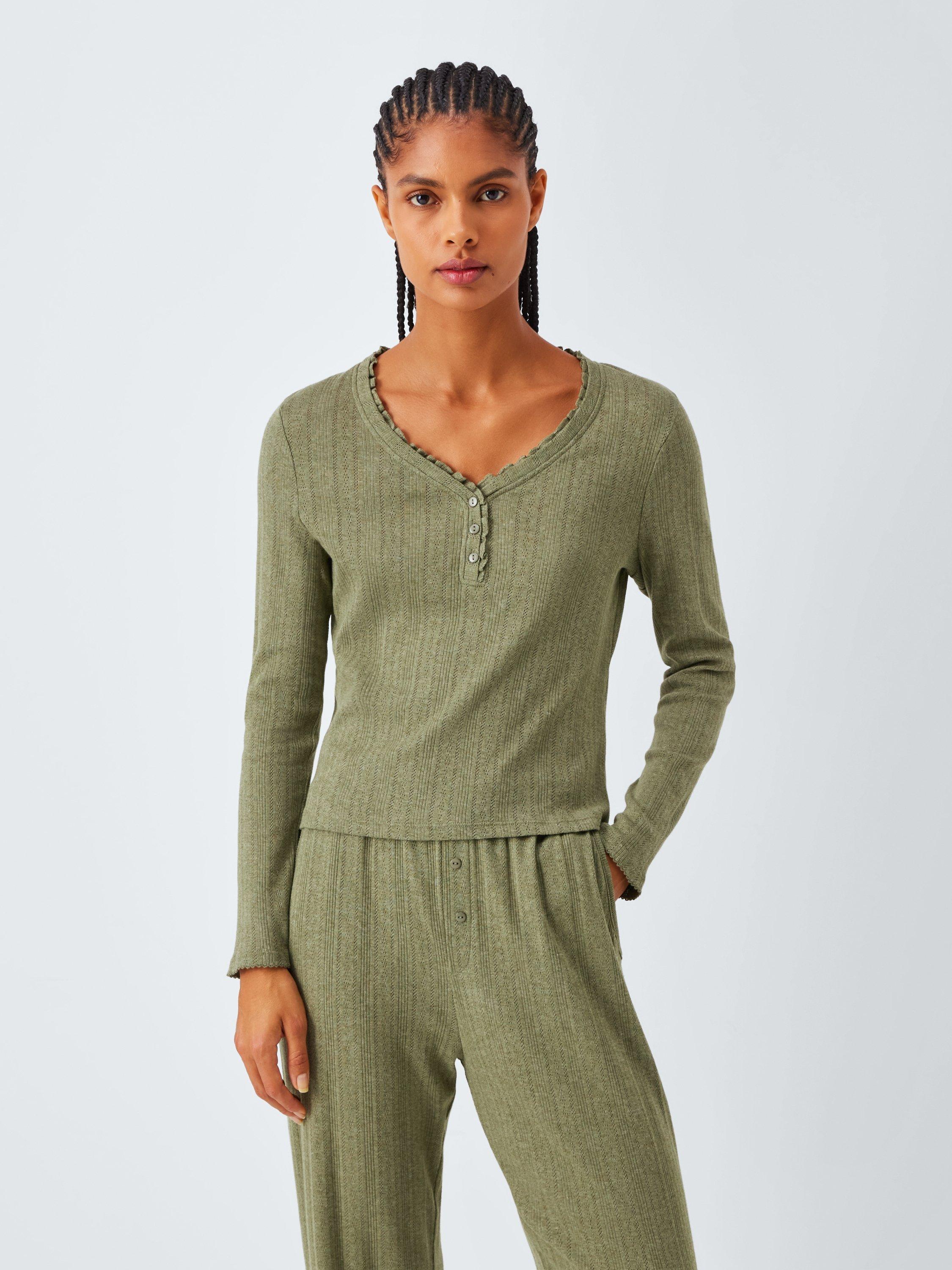 John Lewis Pointelle Knit Long Pyjama Set