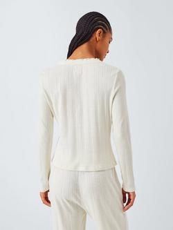 John Lewis Pointelle Knit Pyjama Top - view 2, Ivory