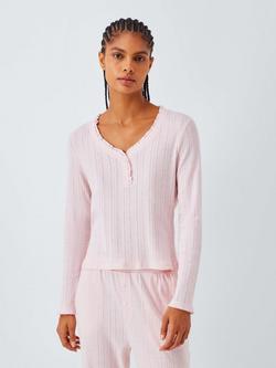 John Lewis Pointelle Knit Pyjama Top, Delicacy Pink