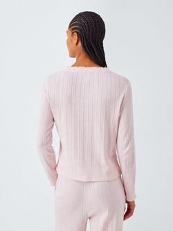 John Lewis Pointelle Knit Pyjama Top - view 2, Delicacy Pink