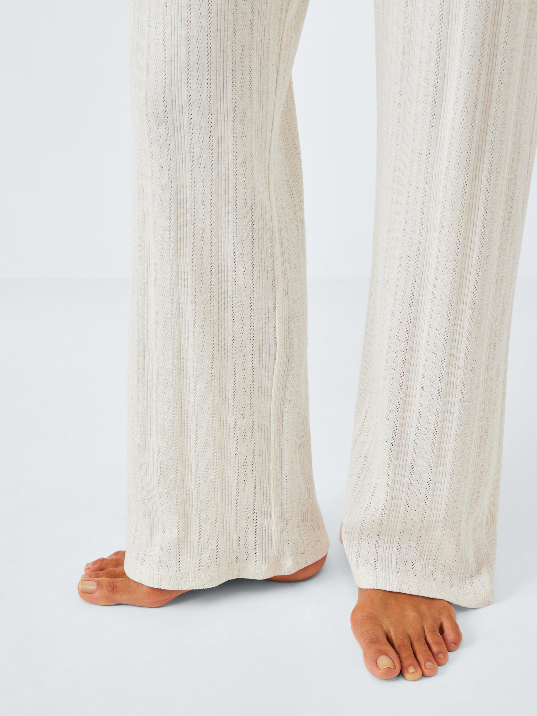 Product image 6 of 6, which shows John Lewis Pointelle Knit Pyjama Bottoms, Ivory, 8