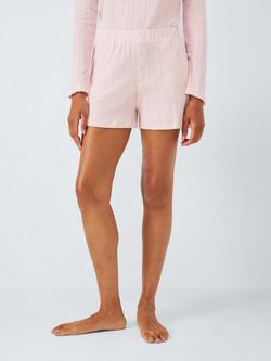 John Lewis Pointelle Knit Pyjama Shorts, Delicacy Pink, Delicacy Pink