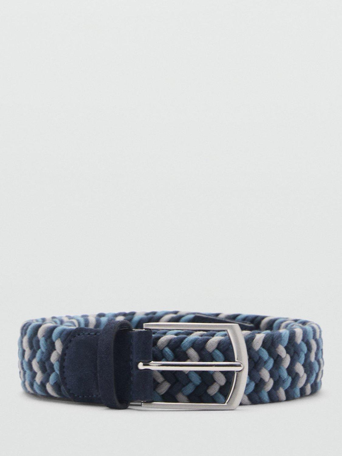 Mango Colors Woven Belt, Navy