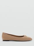 Mango Pova Leather Ballerina Pumps