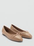Mango Pova Leather Ballerina Pumps