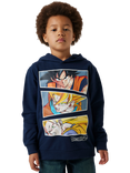 NAME IT Kids' Cotton Blend Dragon Ball Z Hooded Sweatshirt, Navy Blazer