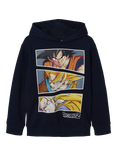 NAME IT Kids' Cotton Blend Dragon Ball Z Hooded Sweatshirt, Navy Blazer