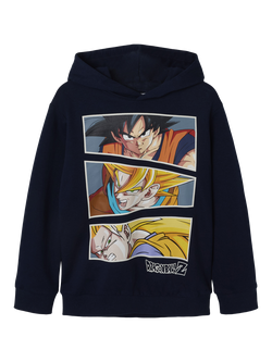 NAME IT Kids' Cotton Blend Dragon Ball Z Hooded Sweatshirt, Navy Blazer - view 2, Navy Blazer