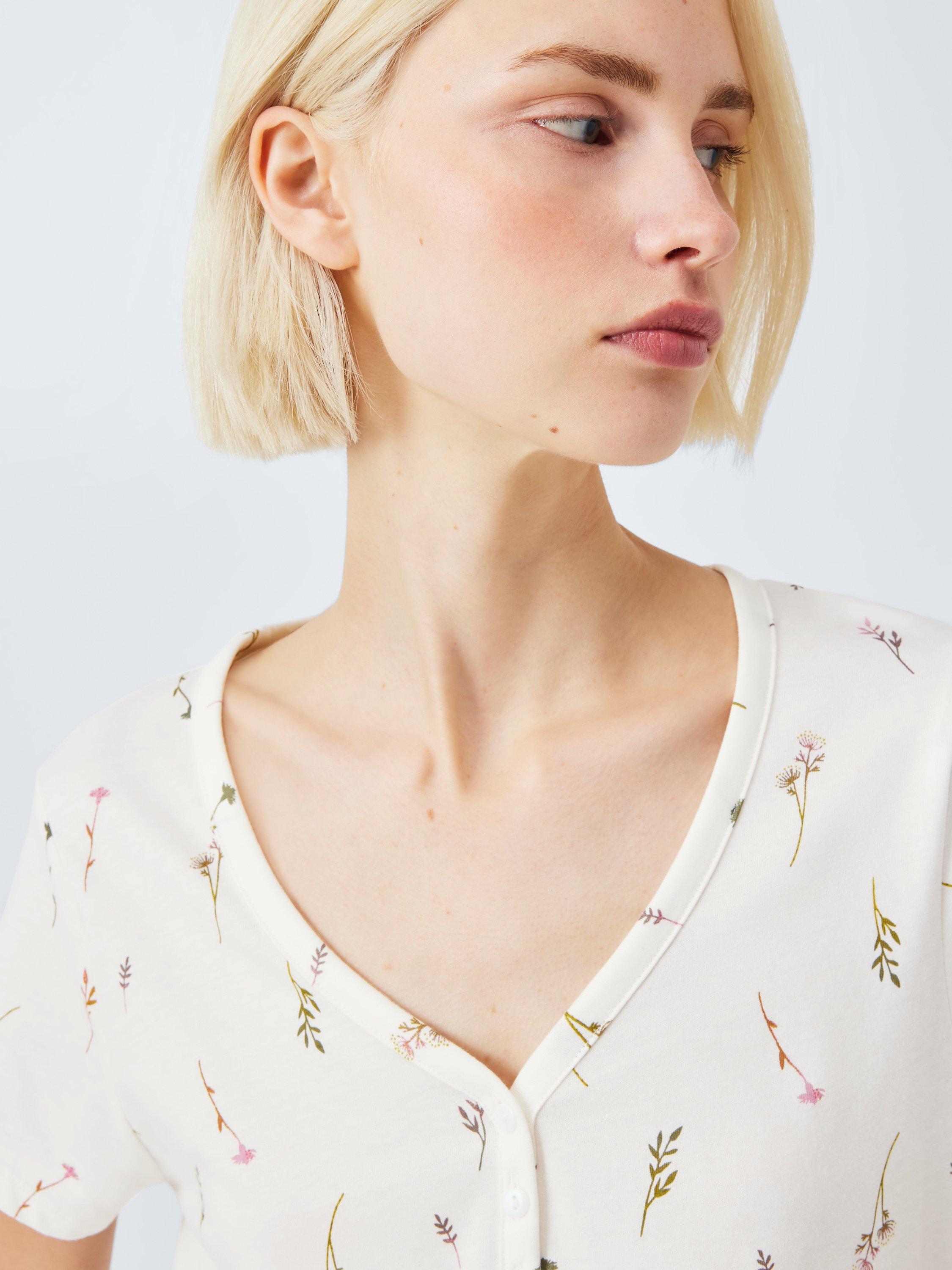 Product image 5 of 6, which shows John Lewis Sprig Notch Neck Nightdress, Ivory, 8