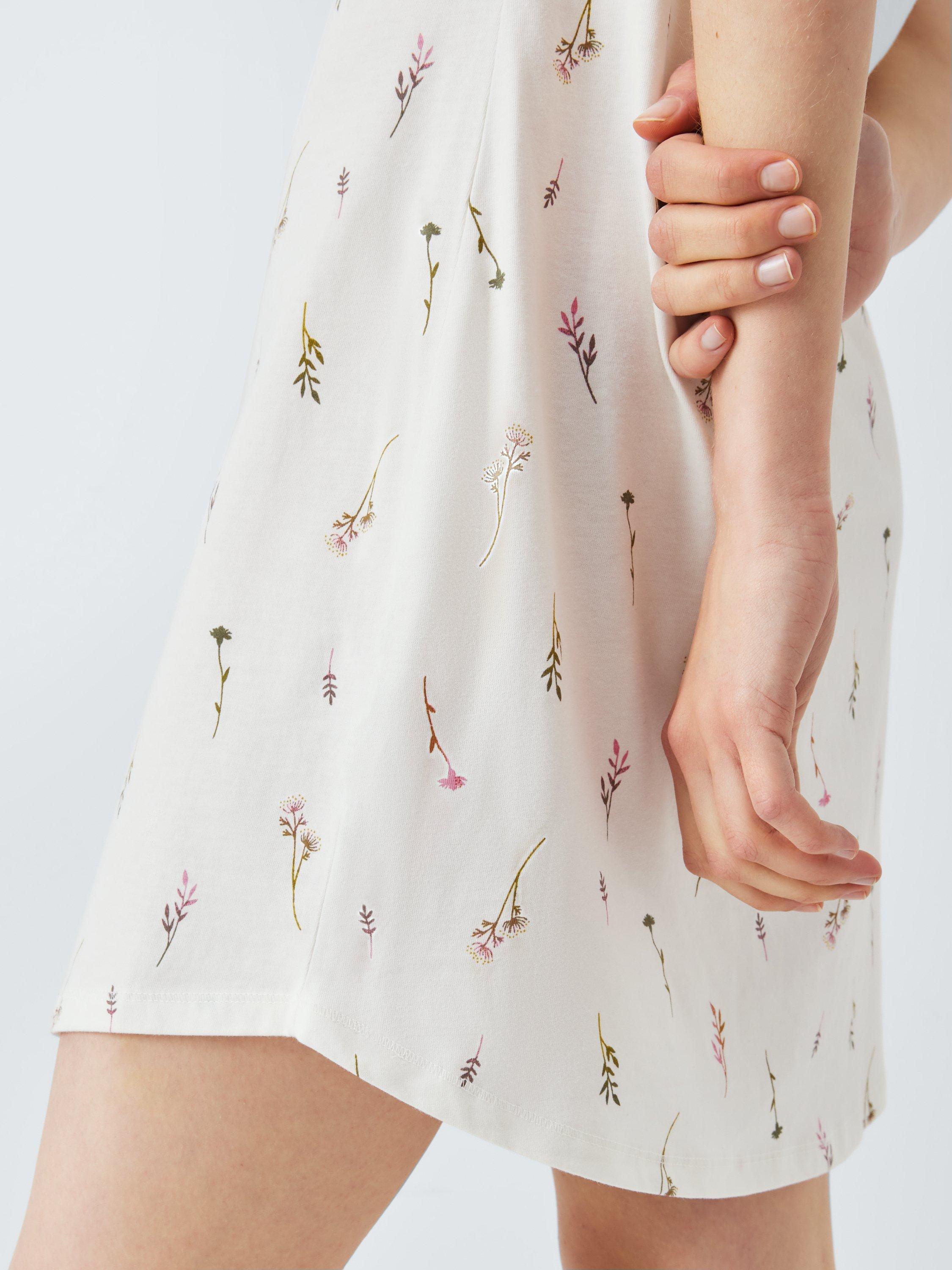 Product image 6 of 6, which shows John Lewis Sprig Notch Neck Nightdress, Ivory, 8