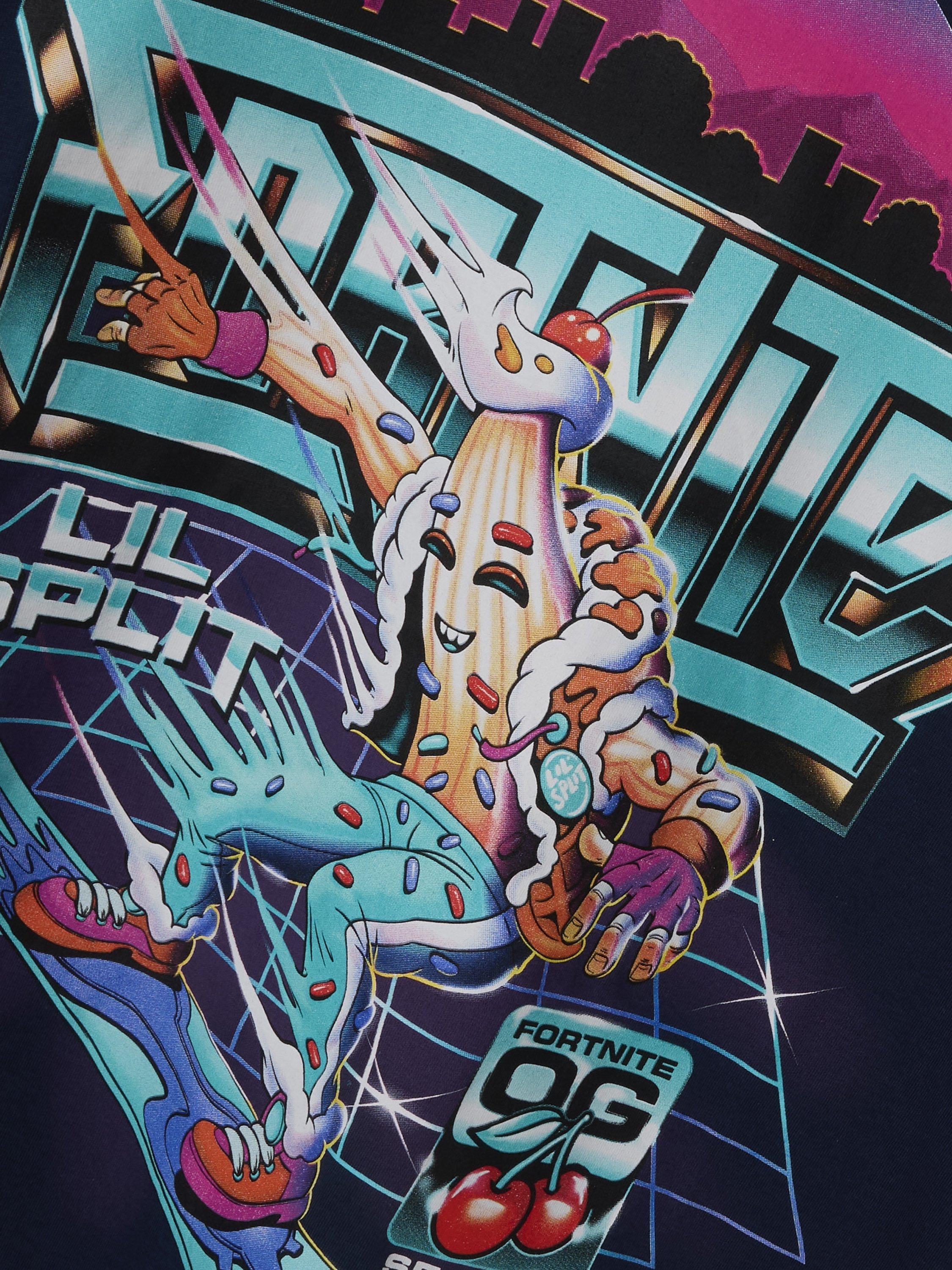 Product image 3 of 3, which shows NAME IT Kids' Cotton Short Sleeved Fortnite T-Shirt, Navy Blazer, 13 years