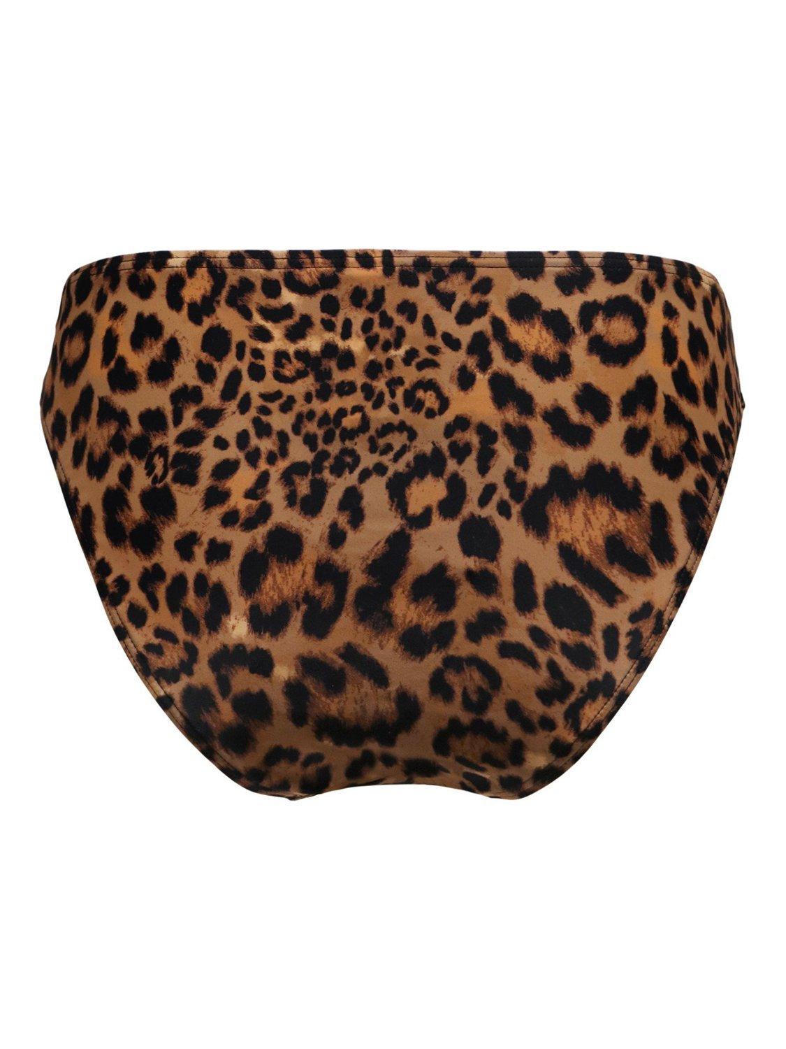 Product image 7 of 7, which shows Pour Moi Free Spirit Frill Waist Bikini Bottoms, Leopard, 8