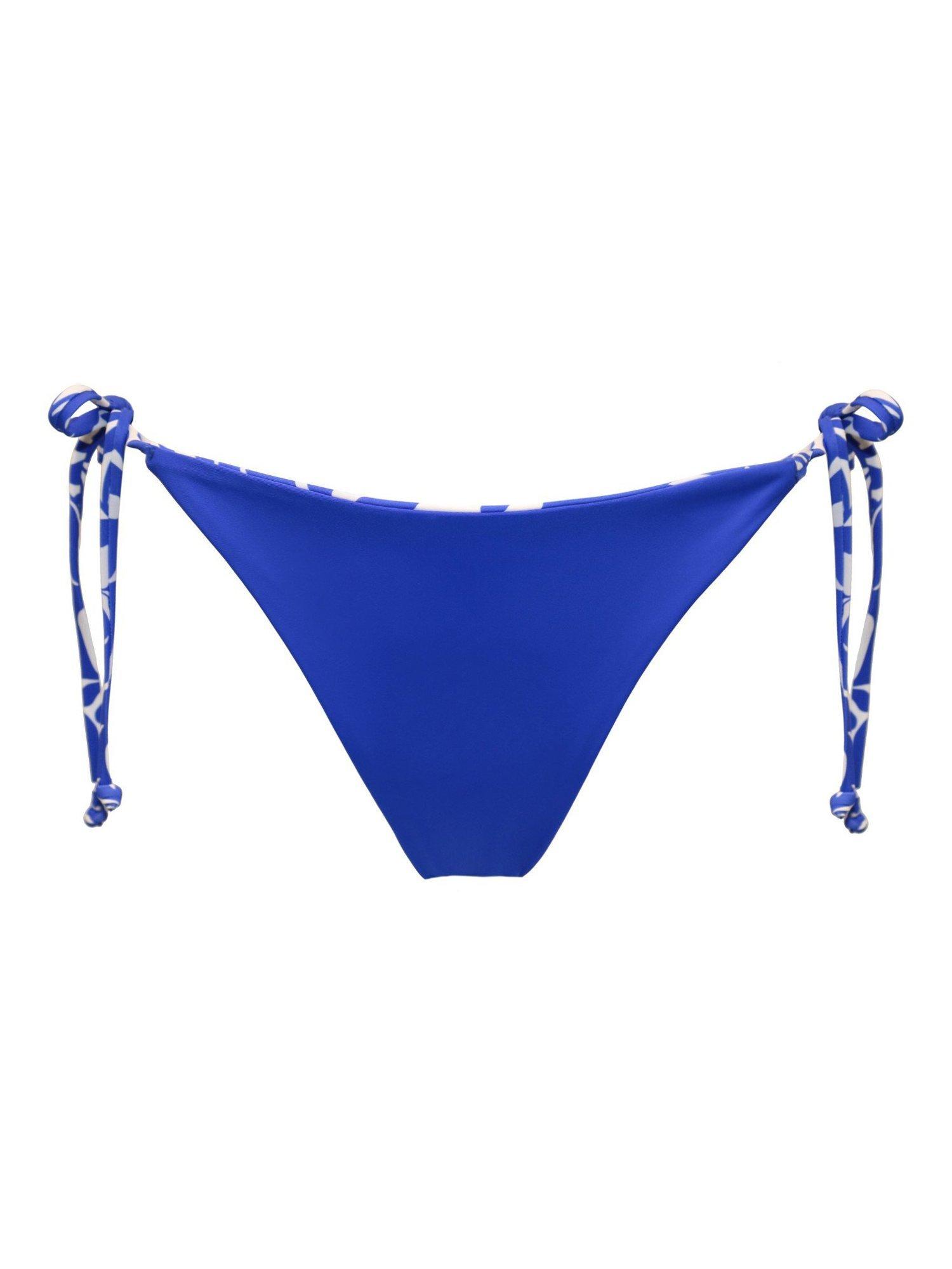 Product image 10 of 10, which shows Pour Moi Laguna Beach Tie Bikini Bottoms, Ultramarine/ White, 8