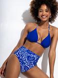 Pour Moi Laguna Beach High Waist Bikini Bottoms, Ultramarine/White