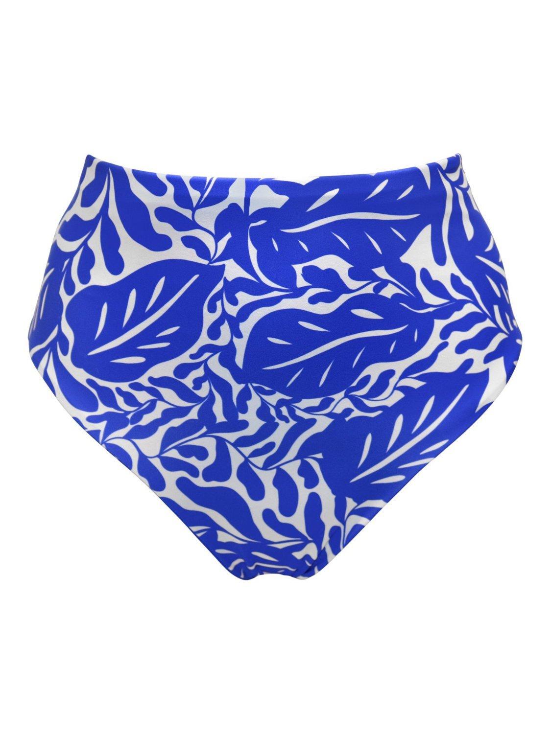 Product image 8 of 9, which shows Pour Moi Laguna Beach High Waist Bikini Bottoms, Ultramarine/ White, 10