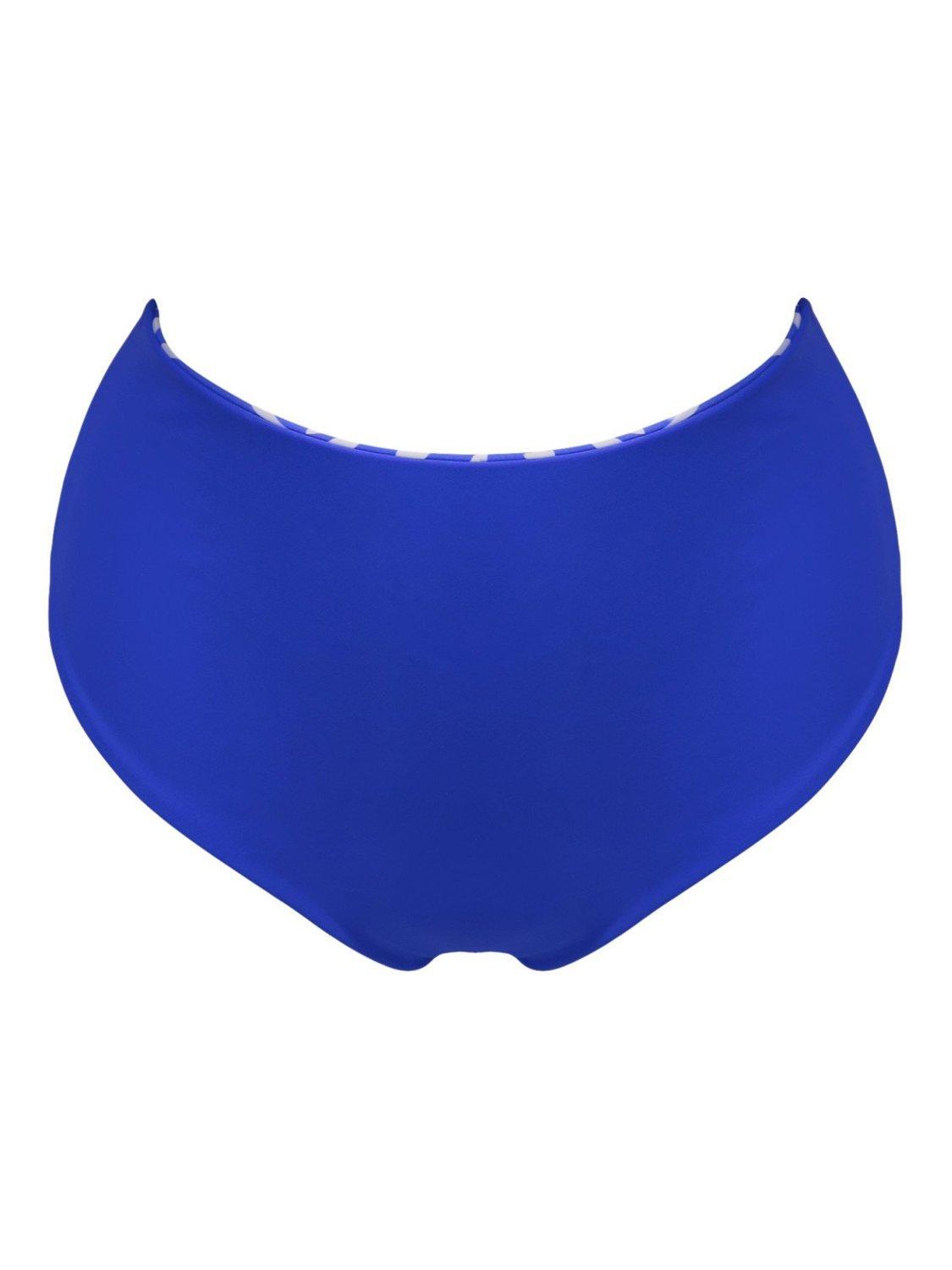 Product image 9 of 9, which shows Pour Moi Laguna Beach High Waist Bikini Bottoms, Ultramarine/ White, 10