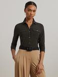 Lauren Ralph Lauren Geometric Slim Fit Shirt, Black/Brown
