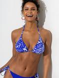 Pour Moi Laguna Beach Halter Neck Bikini Top, Ultramarine/White