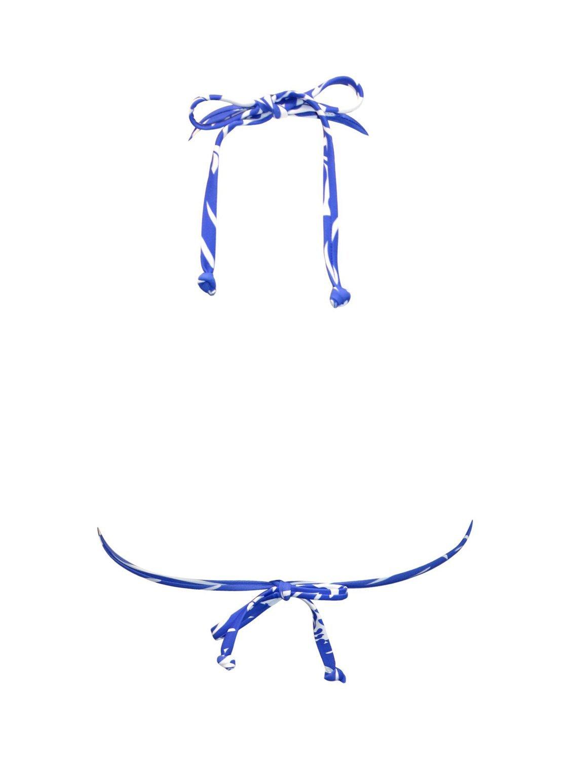 Product image 10 of 10, which shows Pour Moi Laguna Beach Halter Neck Bikini Top, Ultramarine/White, 8