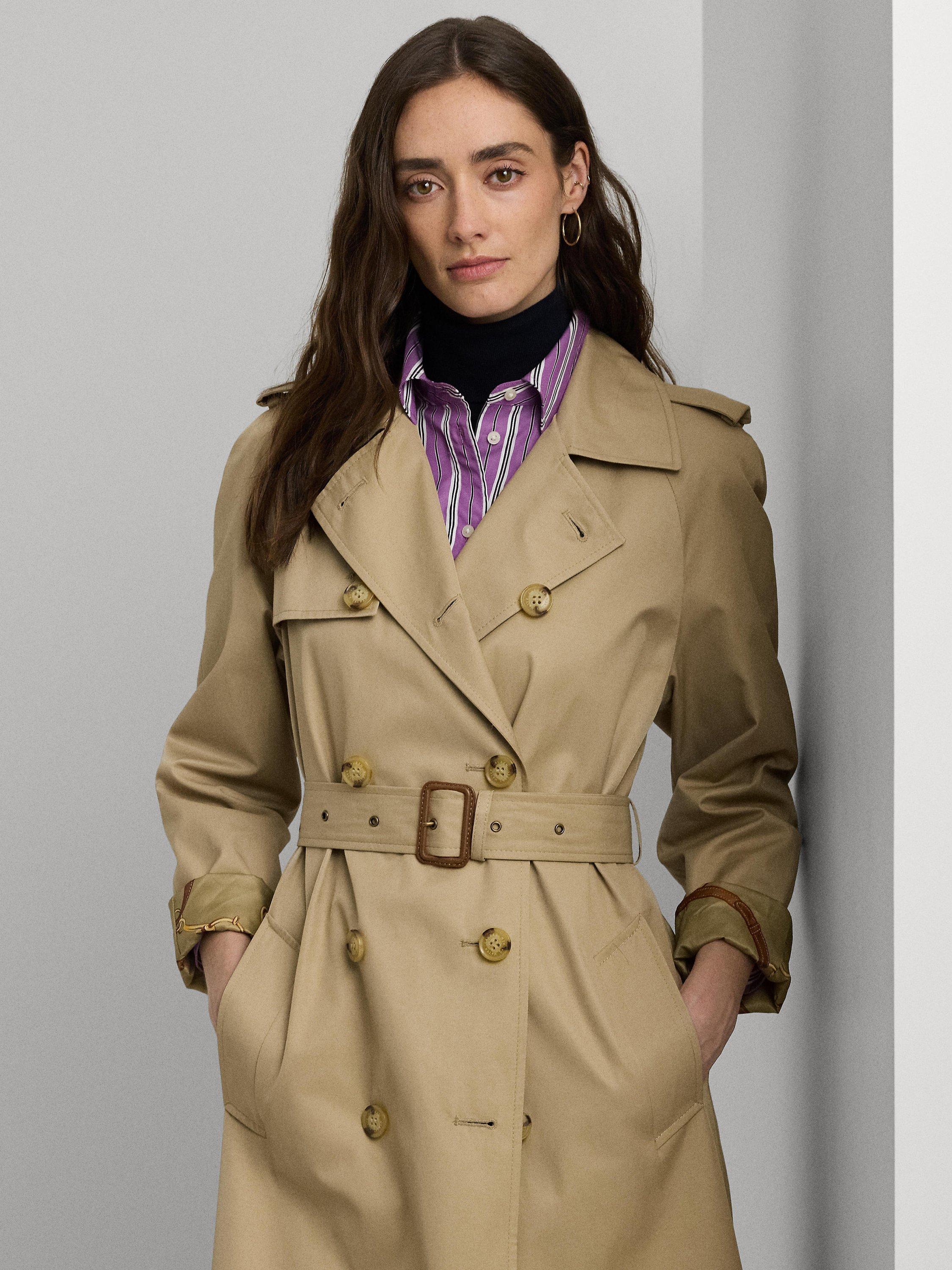 Product image 3 of 6, which shows Ralph Lauren Lauren Ralph Lauren Lined Trench Coat, Birch Tan, XS
