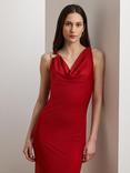 Lauren Ralph Lauren Elkanah Clasp Detail Sleeveless Maxi Dress, Red