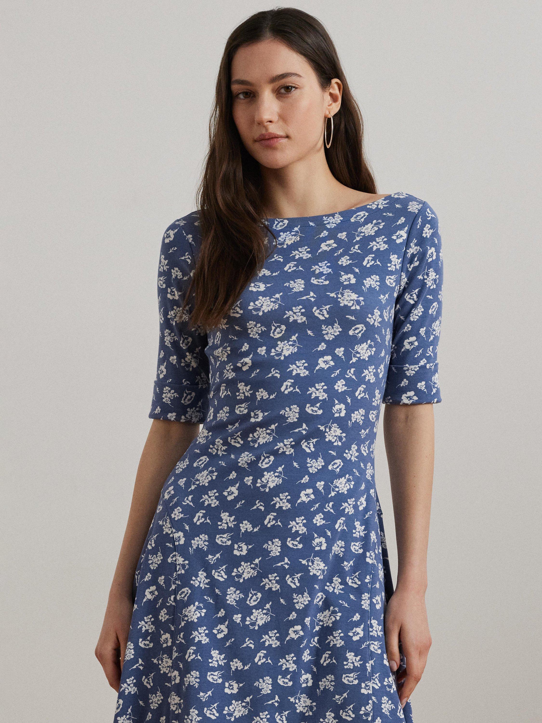Product image 2 of 4, which shows Ralph Lauren Lauren Ralph Lauren Munzie Day Dress, Blue Multi, XS