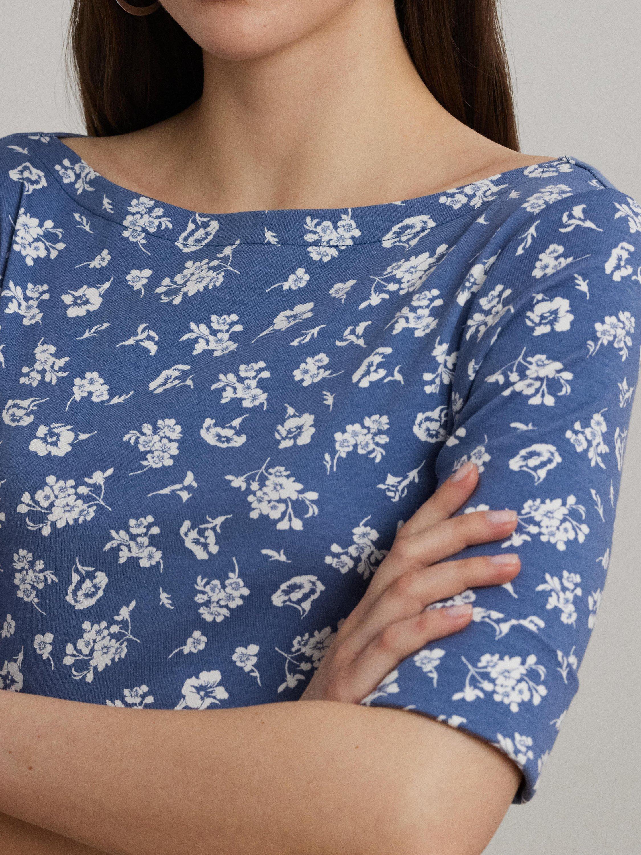 Product image 3 of 4, which shows Ralph Lauren Lauren Ralph Lauren Munzie Day Dress, Blue Multi, XS