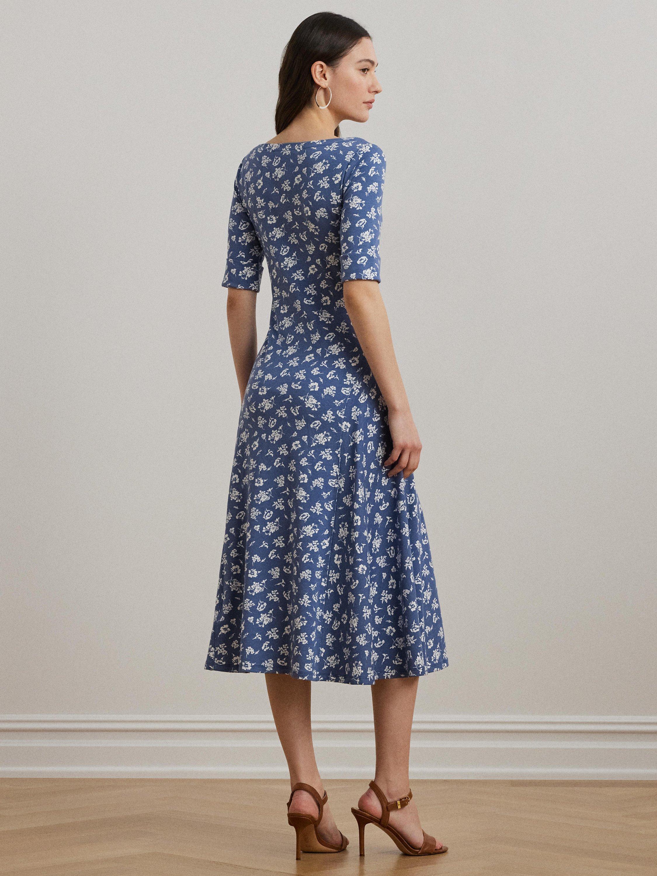 Product image 4 of 4, which shows Ralph Lauren Lauren Ralph Lauren Munzie Day Dress, Blue Multi, XS
