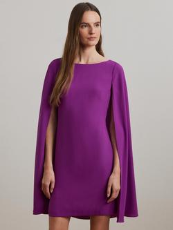 Lauren Ralph Lauren Petra Cape Cocktail Dress, Purple Dawn - view 2, Purple Dawn