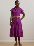 Lauren Ralph Lauren Ralila Tiered Shirt Dress, Purple Dawn