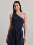 Lauren Ralph Lauren Urielle Belted Slub Jersey One-Shoulder Dress, Shadow Navy