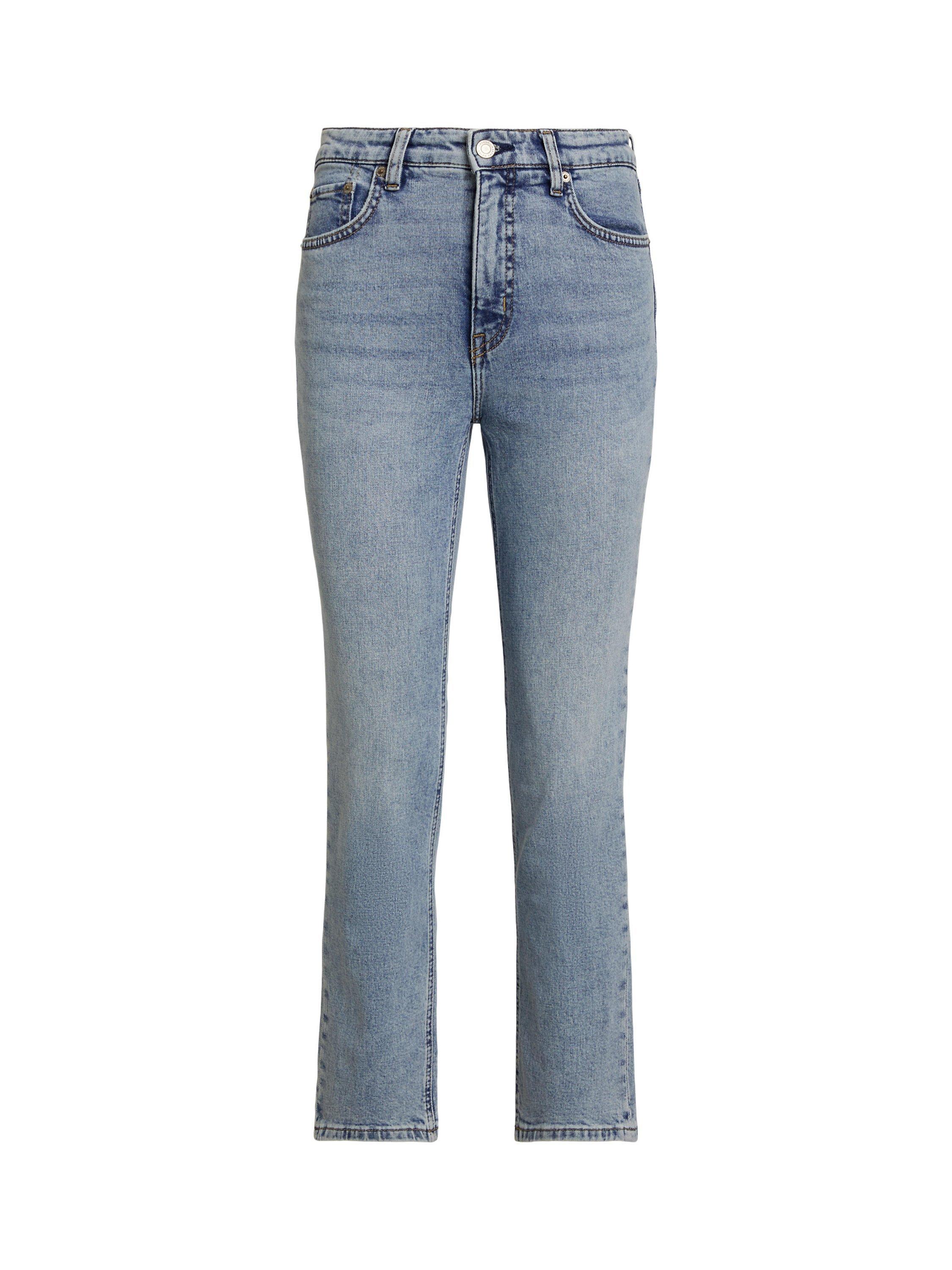 Product image 1 of 2, which shows Lauren Ralph Lauren High Rise Straight Ankle Jeans, Light Blue, 6