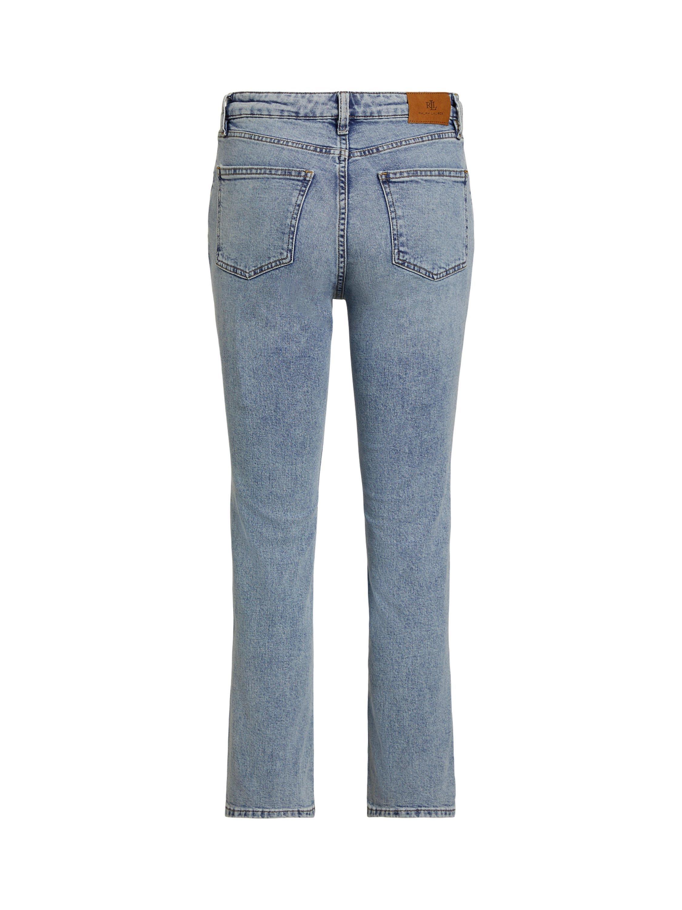 Product image 2 of 2, which shows Lauren Ralph Lauren High Rise Straight Ankle Jeans, Light Blue, 6
