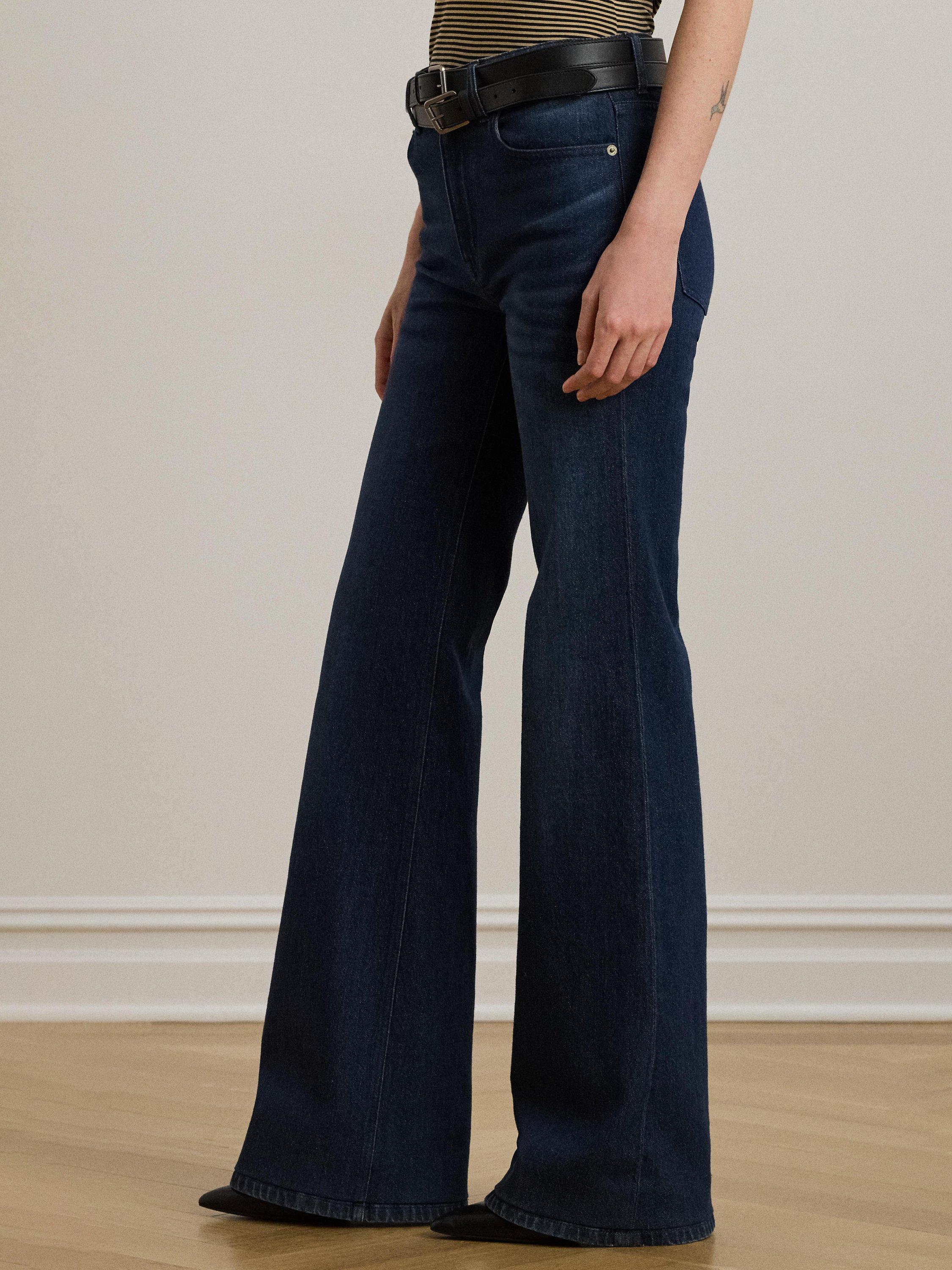 Product image 3 of 5, which shows Lauren Ralph Lauren Retro Flared Jeans, Dark Blue, 6