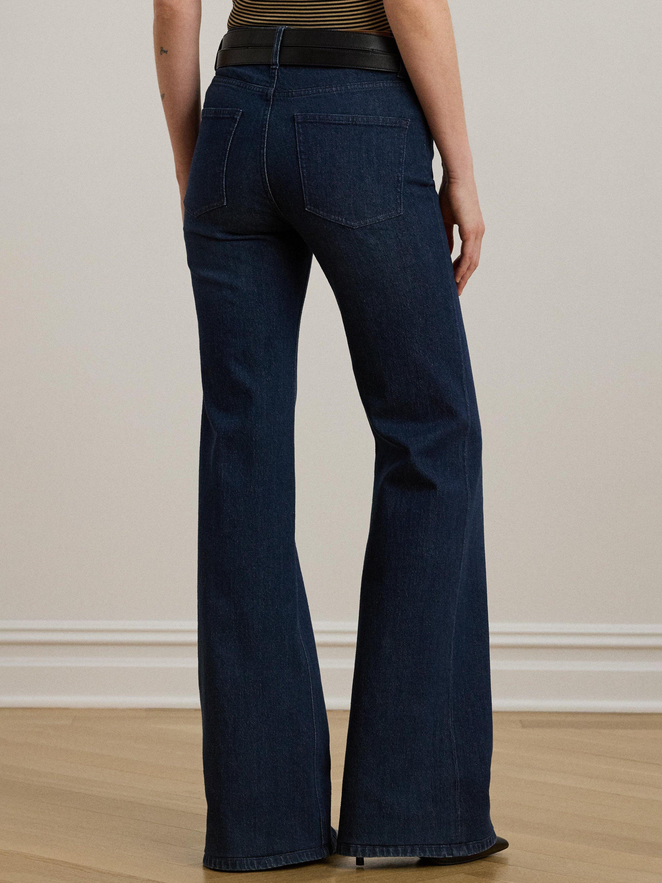 Product image 4 of 5, which shows Lauren Ralph Lauren Retro Flared Jeans, Dark Blue, 6