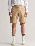 GANT Relaxed Fit Twill Chino Shorts, Dark Khaki