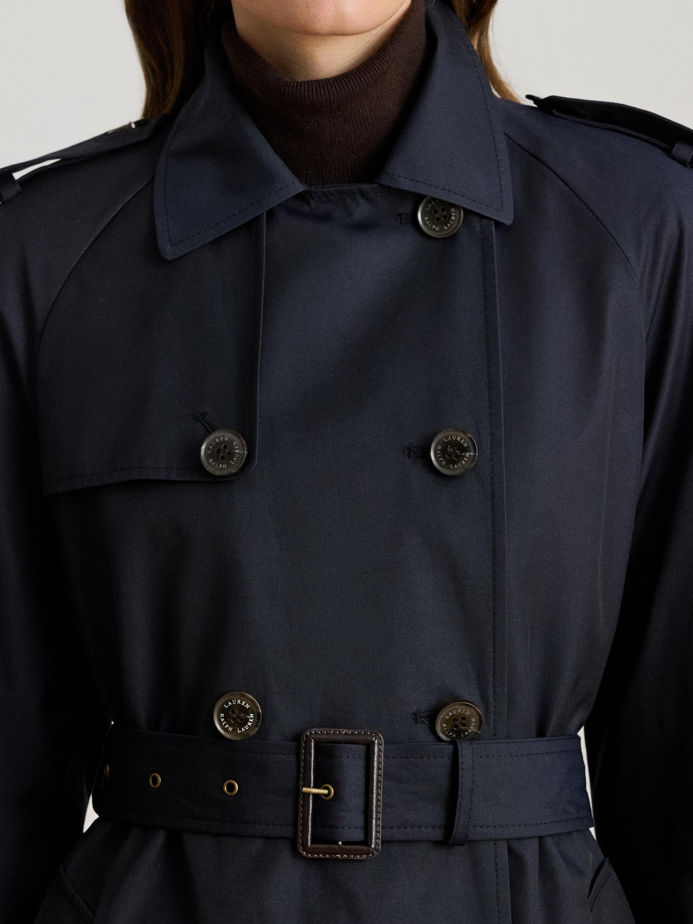 Lauren Ralph Lauren Belted Double Breasted Trench Coat, Navy