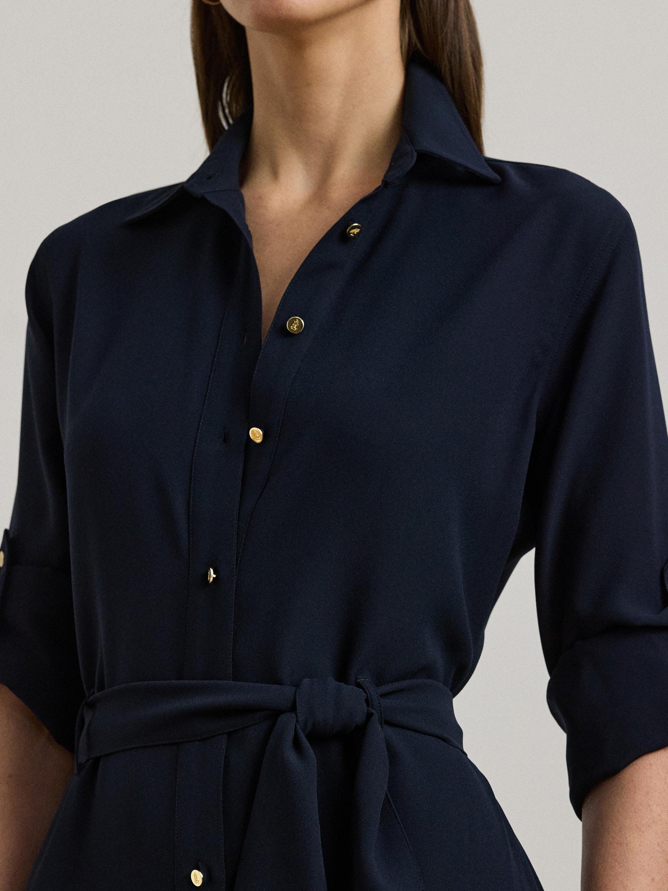 Product image 3 of 4, which shows Lauren Ralph Lauren Karalynn Belted Shirt Dress, Lauren Navy, 6