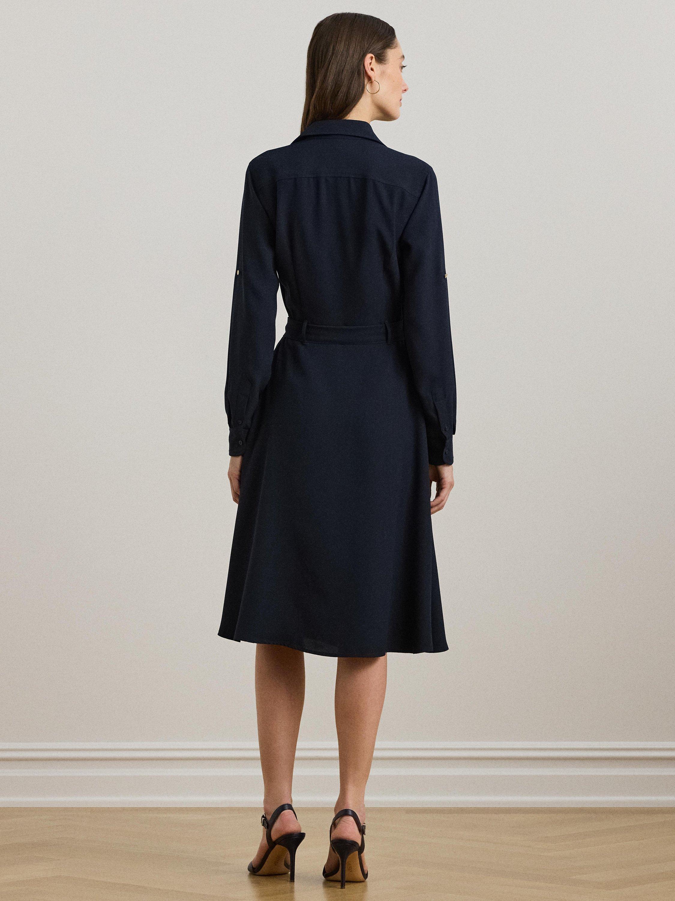 Product image 4 of 4, which shows Lauren Ralph Lauren Karalynn Belted Shirt Dress, Lauren Navy, 6