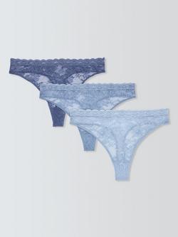 John Lewis Helenca Thong, Pack of 3, Blues
