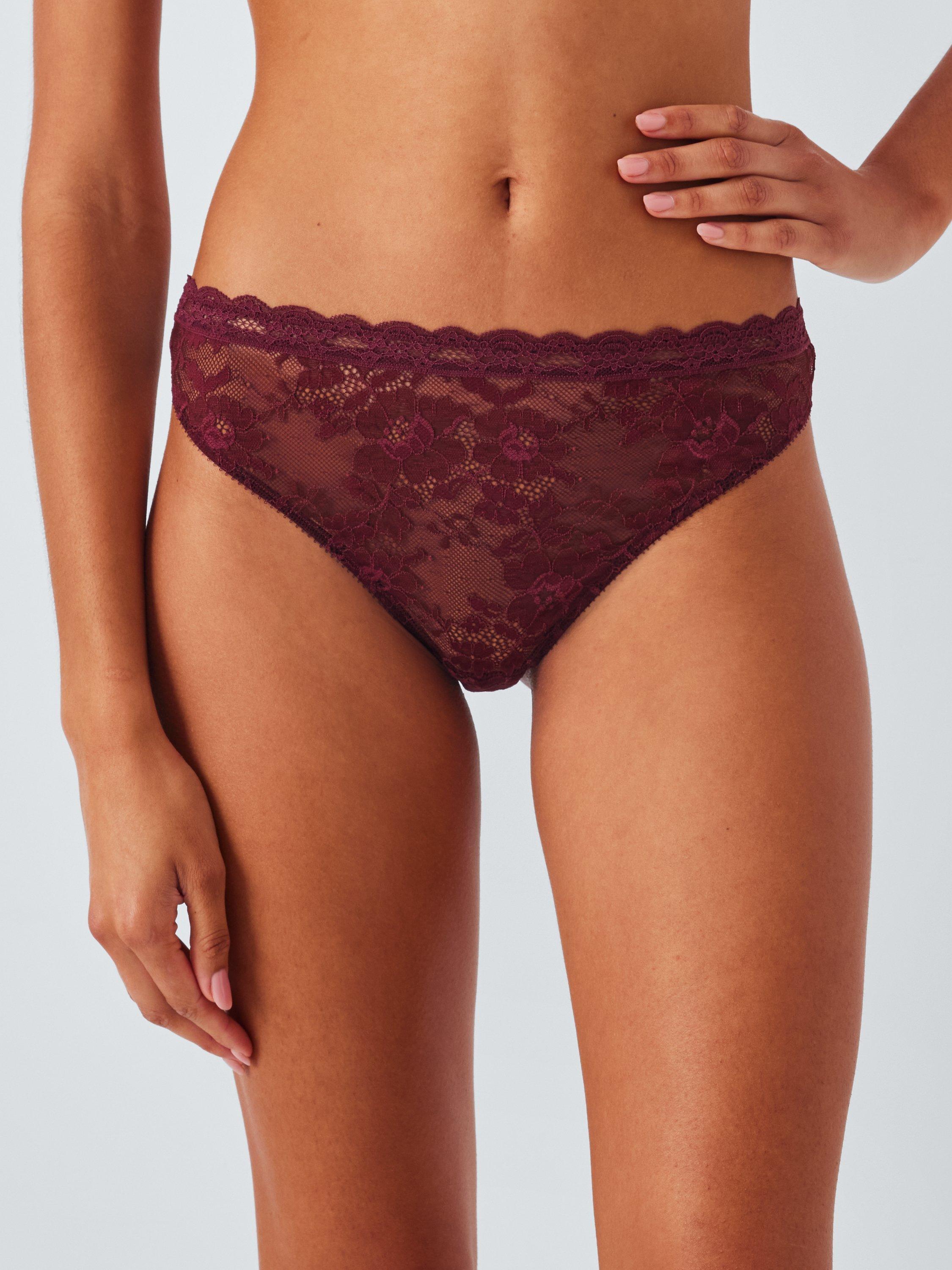 Product image 2 of 6, which shows John Lewis Helenca Thong, Pack of 3, Pinks, 8