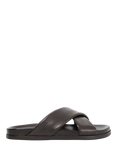 Dune London Isaacs Leather Cross Strap Sandals, Brown