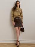 Lauren Ralph Lauren Liddle Pencil Mini Skirt, Dark Brown