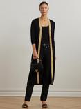Lauren Ralph Lauren Hejaji Colour Contrast Cardigan, Black/Birch Tan